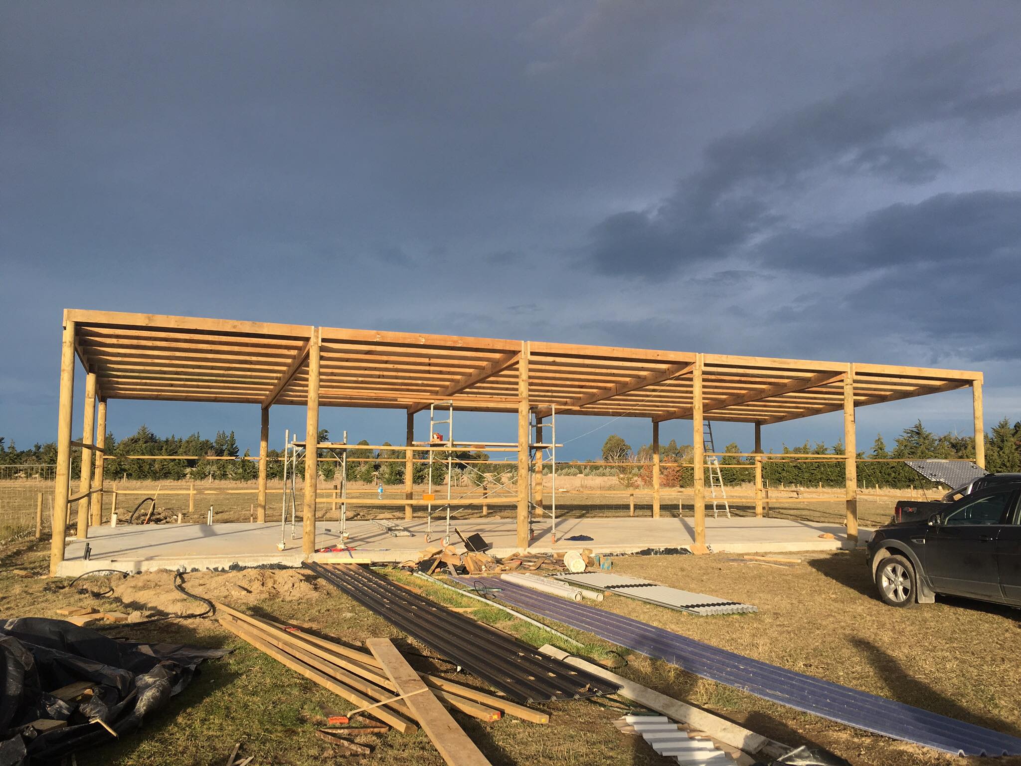 Three bay shed / horse stables farm build build by H3 Construction in Canterbury